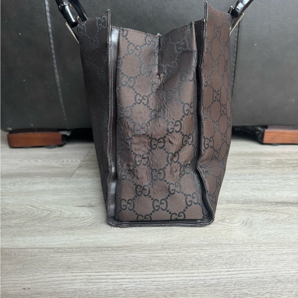 Authentic Gucci GG Canvas Tote with Bamboo-Style Handles w/ COA - Picture 12 of 15